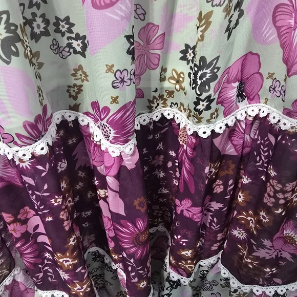 Pink Tiered A-line Maxi Skirt for Casual Days - Picture 4 of 5